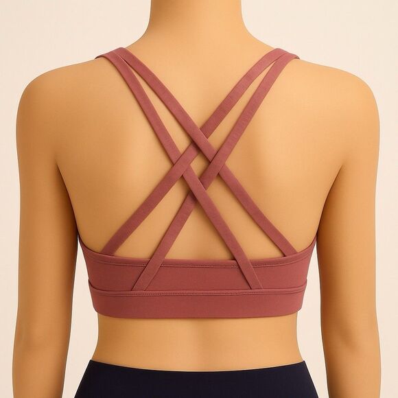 Lululemon Energy Bra Spiced Chai Mauve Crisscross Back Medium Support Size 6 - Picture 1 of 8